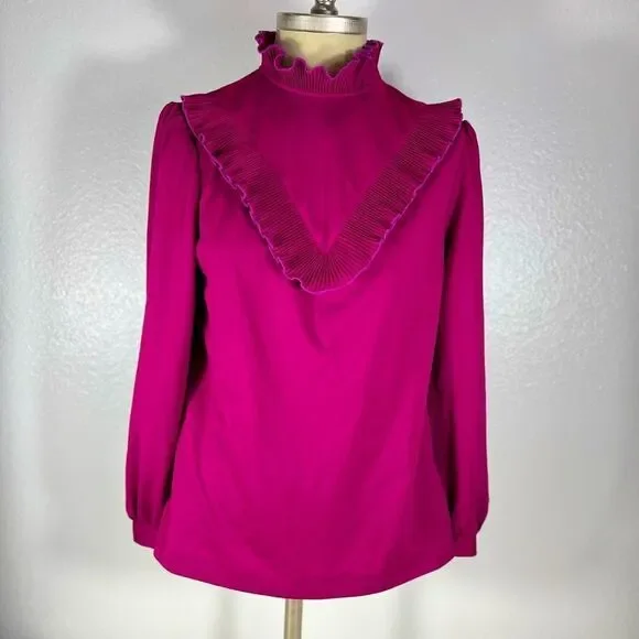 Vintage Graff Long Sleeve, Mock Neck Pullover Blouse Women's Top - Picture 1 of 10